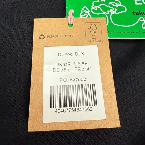 Boden Women's Sleeve Detail Midi Dress Black Size 8R NWT - Picture 7 of 16